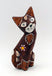 Statuette chat en bois peint artisanat Bali 13 cm