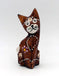 Statuette chat en bois peint artisanat Bali 9,5 cm