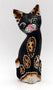 Chat bengal léopard panthère en bois peint museau rose 14 cm