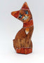 Chat marron en bois peint 12 cm Mendoyo