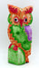 Chouette hibou multicolore en bois peint 14 cm Agung