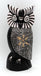 Chouette hibou en bois motif fleur déco ethnique 21 cm