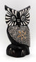 Chouette hibou en bois motif fleur 14,5 cm Kalibukbuk