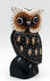 Chouette hibou en bois peint 12 cm Singaraja