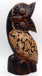 Chouette hibou en bois et coquille d'oeuf artisanat Bali 21,5 cm