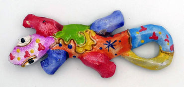 Magnet aimant gecko margouillat en bois peint