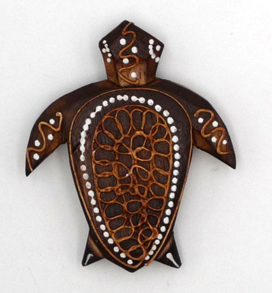 Magnet aimant tortue de mer en bois et coquille d'oeuf