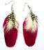 Boucles d'oreilles plume Amérindienne Apache rose fuschia