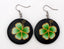 Boucles d'oreille fleur de frangipanier verte artisanat Bali - Crochets en argent 925