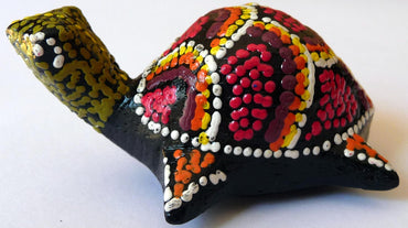Magnet aimant tortue aborigène en bois
