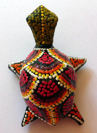 Magnet aimant tortue aborigène en bois