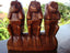 3 singes de la sagesse sculptés en bois de suar
