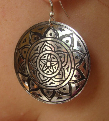 Boucles d'oreille mandala danse orientale Inde