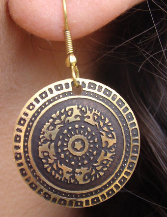 Boucles d'oreilles orientales artisanat Inde