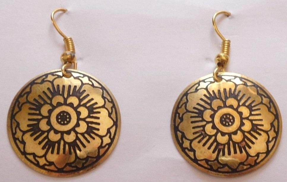 Boucles d'oreilles orientales artisanat Inde