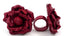 Bague Vintage en cuir rose rouge bordeaux taille réglable