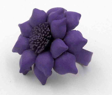  BAGUE EN CUIR FLEUR VIOLETTE TAILLE RÉGLABLE