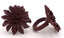 Bague Vintage en cuir marguerite  fleur marron chocolat taille réglable