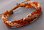 Bracelet réglable pour homme ou ado en cuir tressé marron clair et beige