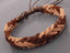 Bracelet réglable ado ou homme en cuir tressé naturel et marron chocolat