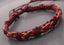 Bracelet réglable unisexe ado homme en cuir tressé marron et coton bordeaux