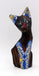 Chat bleu en bois peint museau rouge 11 cm Munduk