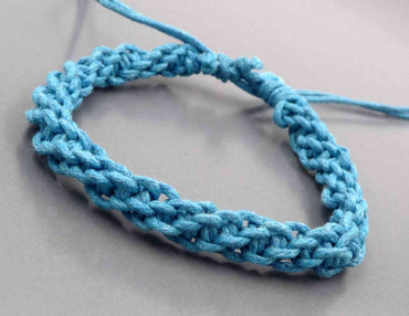 Bracelet Brésilien amitié bleu turquoise 100 % coton
