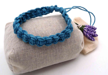 Bracelet Brésilien amitié bleu turquoise 100 % coton