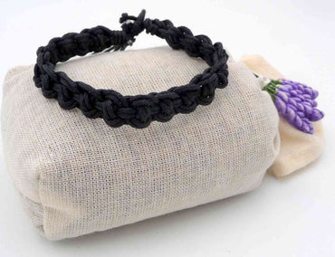 Bracelet amitié homme ou ado en 100 % coton noir