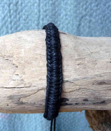 Bracelet amitié homme ou ado en 100 % coton noir