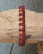 Bracelet réglable pour homme ou ado en cuir naturel et marron et coton bordeaux