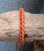 Bracelet réglable unisexe en cuir orange et coton orange