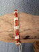 Bracelet réglable unisexe en cuir tressé naturel orange rouge et coton