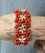  BRACELET ORANGE ET BEIGE EN PERLES DE NOIX DE COCO