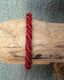 Bracelet unisexe réglable amitié porte bonheur en coton torsadé rouge et bordeaux