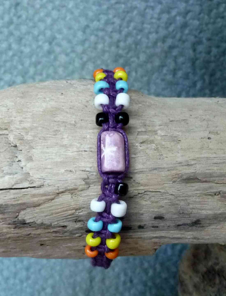  BRACELET EN COTON CIRÉ ET PERLES