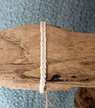 Bracelet Brésilien amitié écru 100 % coton