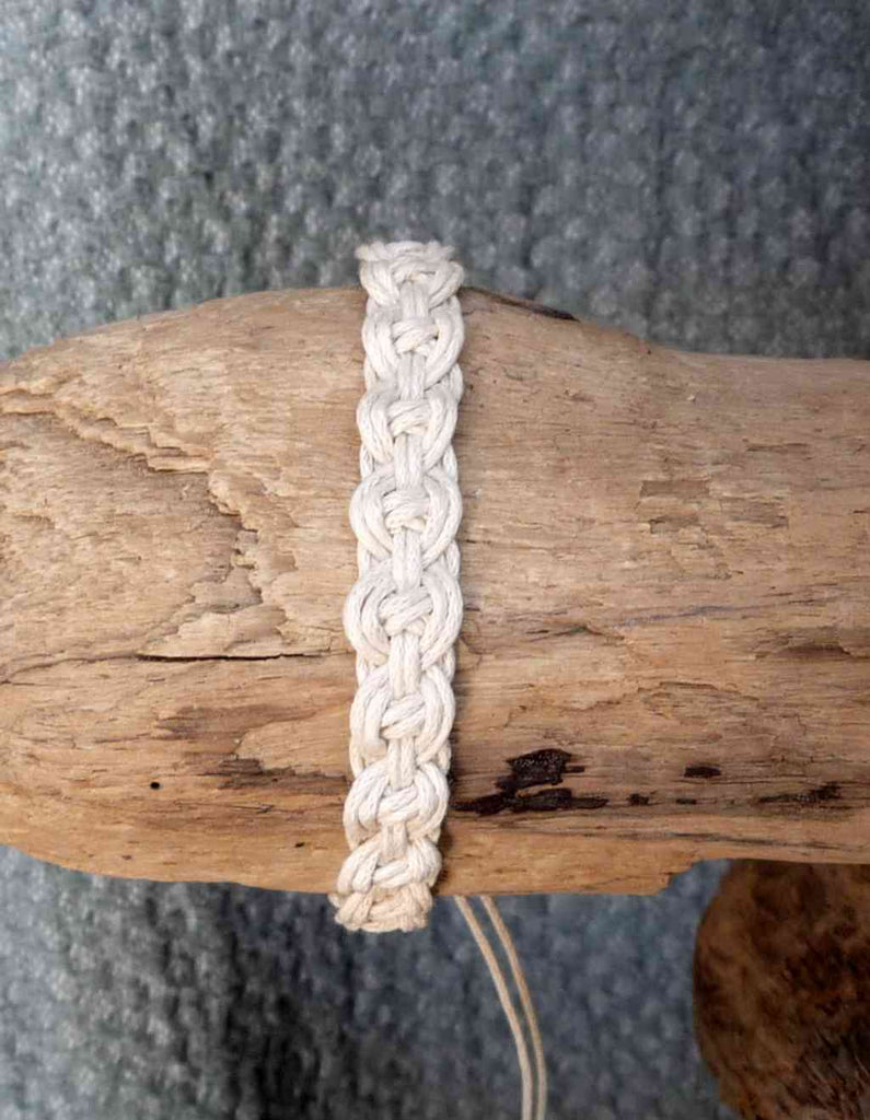 Bracelet unisexe amitié en 100 % coton blanc