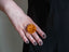 Bague Vintage en cuir marguerite fleur orange taille réglable