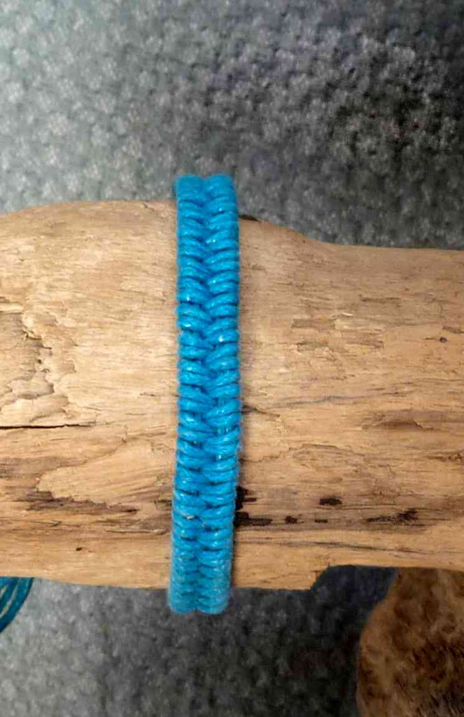 Bracelet Brésilien amitié bleu turquoise 100 % coton