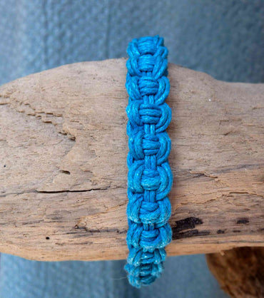 Bracelet Brésilien amitié bleu turquoise 100 % coton