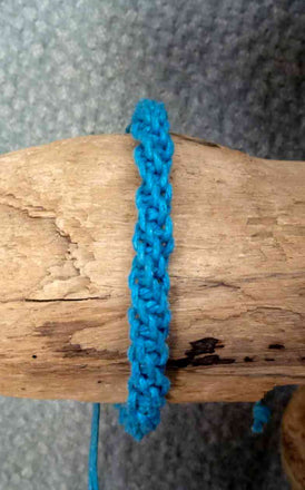 Bracelet Brésilien amitié bleu turquoise 100 % coton