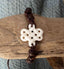 Parure collier + bracelet noeud sans fin os de yak