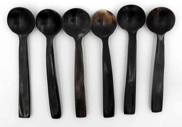 6 cuillères à café thé en corne de zébu bio artisanat Madagascar 12 cm