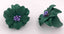 Bague Vintage en cuir Fleur de Lys verte taille réglable