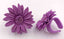 Bague Vintage en cuir marguerite fleur violette mauve taille réglable