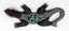 Gecko margouillat salamandre lézard en bois et batik art Java Bleu