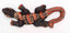 Gecko margouillat salamandre lézard en bois et batik art Java Bleu