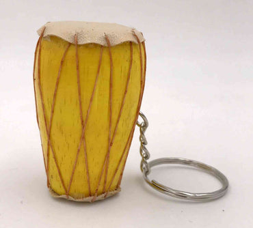 Porte-clé djembé ethnique Africain tam tam rouge en peau de chèvre et bois