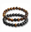 Bracelets de distance / couples - Agate noir & Oeil de Tigre Bracelet Elle & Lui